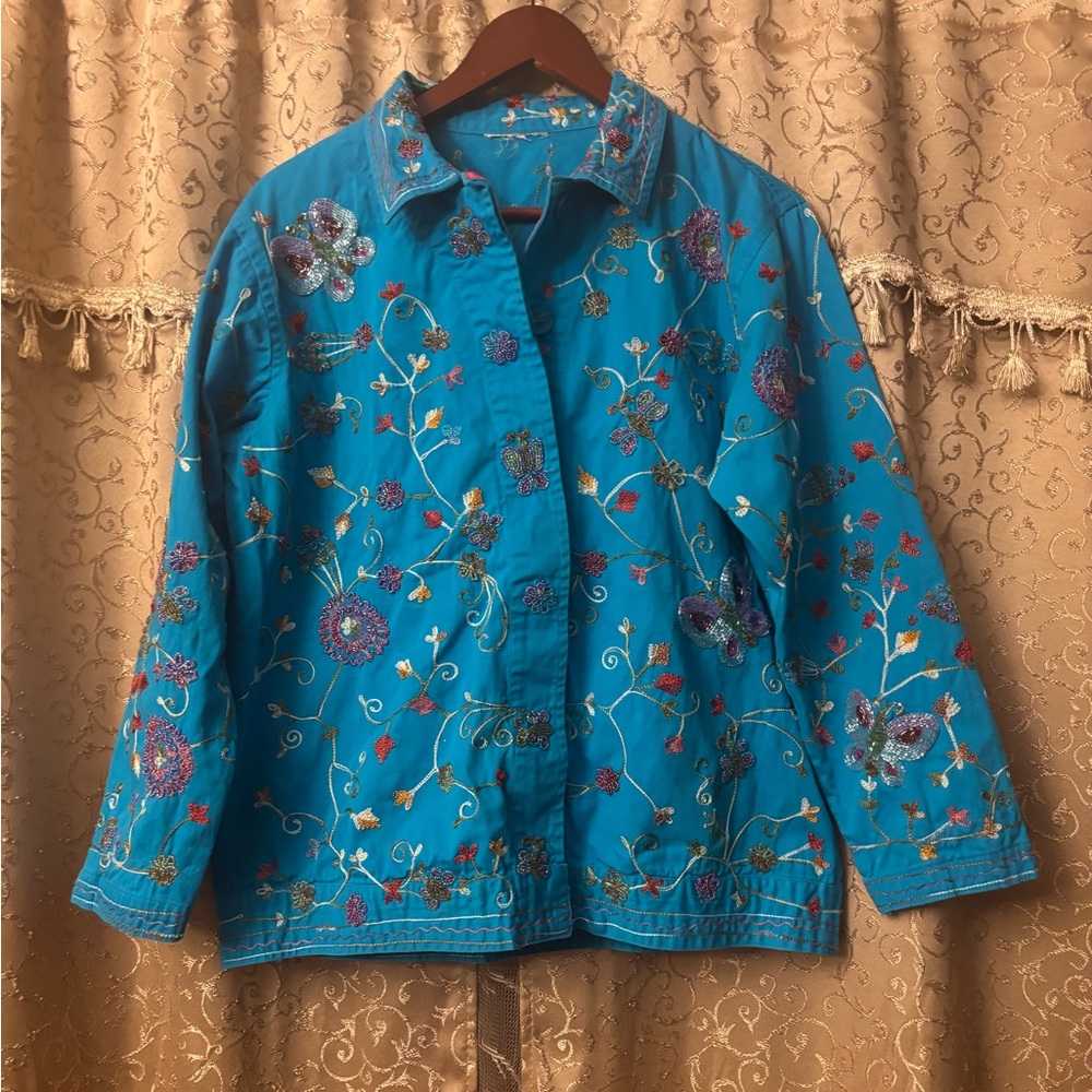 Quaker Factory Beaded Blazer